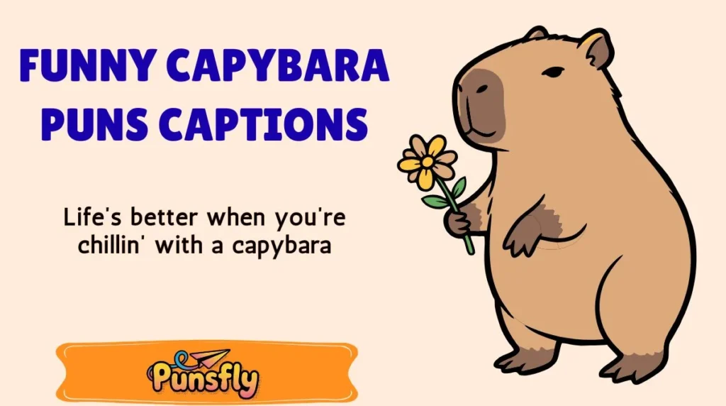 Funny Capybara Puns Captions
